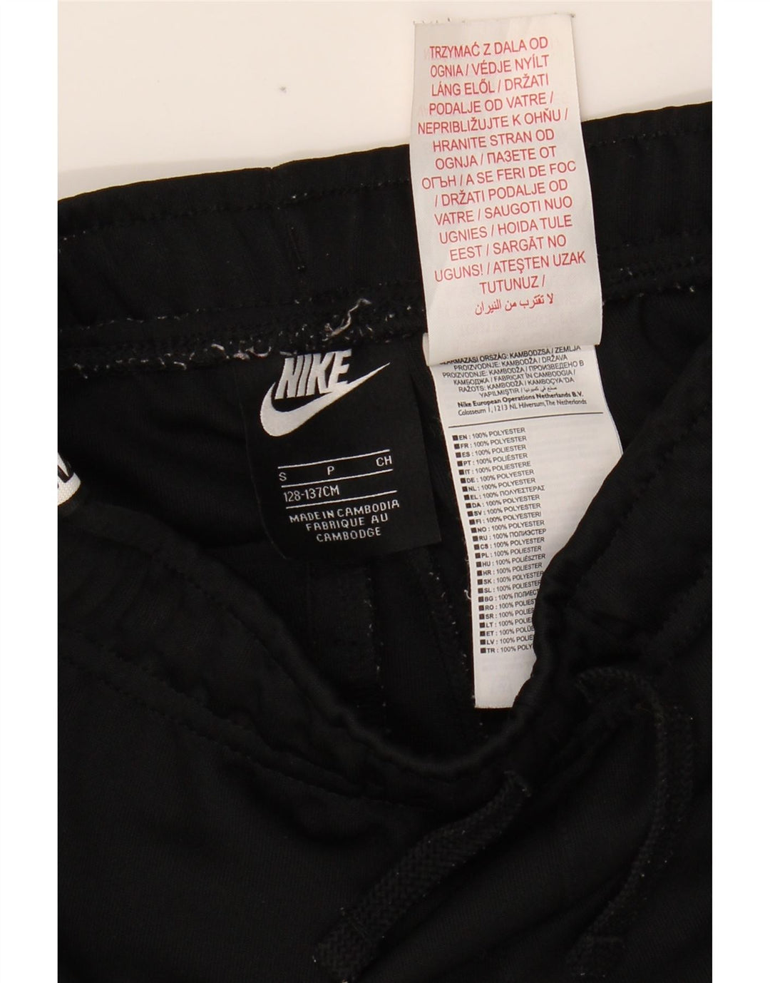 NIKE Girls Tracksuit Trousers Joggers 8-9 Years Small Black Polyester