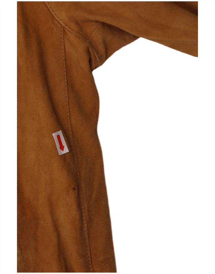 Винтажная мужская замшевая куртка-бомбер UK 42 XL коричневая кожаная