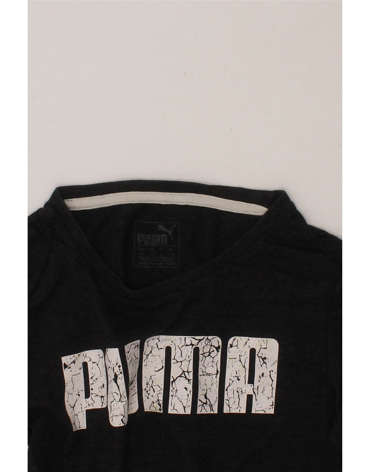 PUMA Boys Graphic T-Shirt Top 7-8 Years Small  Grey Cotton Vintage Puma and Second-Hand Puma from Messina Hembry 