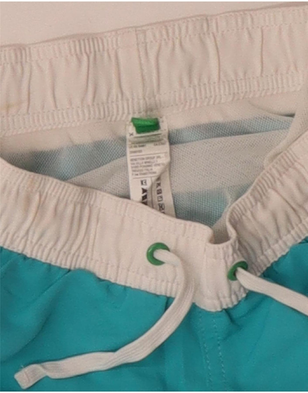 BENETTON Шорты для плавания с графическим рисунком для мальчиков 8–9 лет, синие с цветными блоками