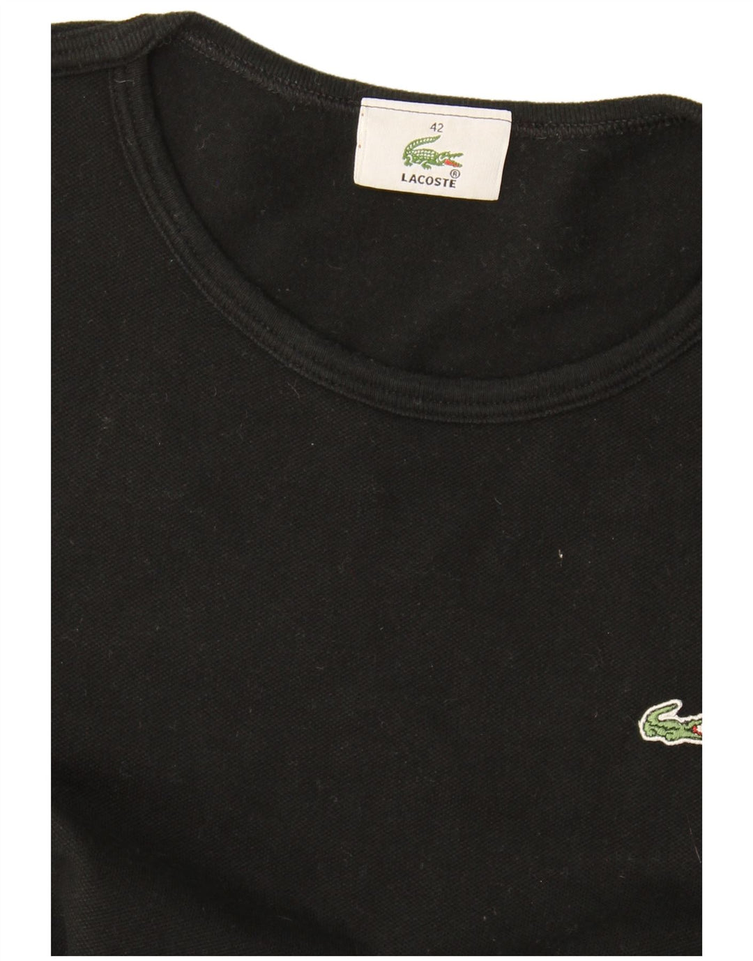 Женская футболка Lacoste, размер 42, большая, черная