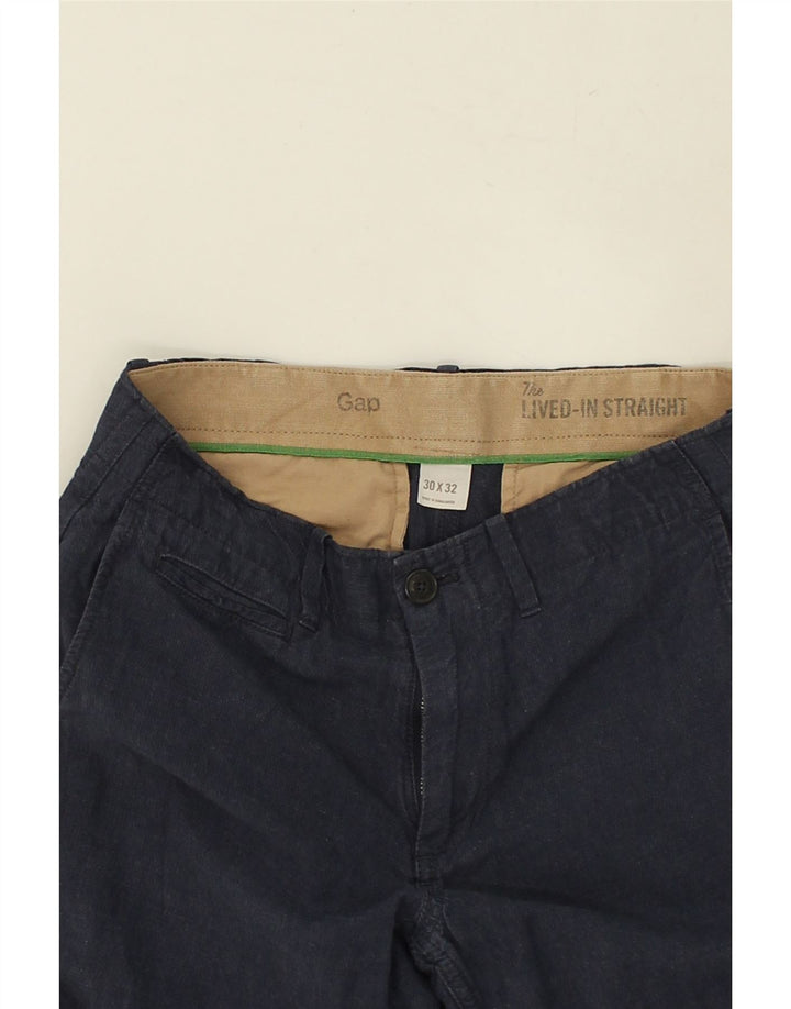 GAP Womens Straight Chino Trousers W30 L29 Navy Blue Flax | Vintage Gap | Thrift | Second-Hand Gap | Used Clothing | Messina Hembry 