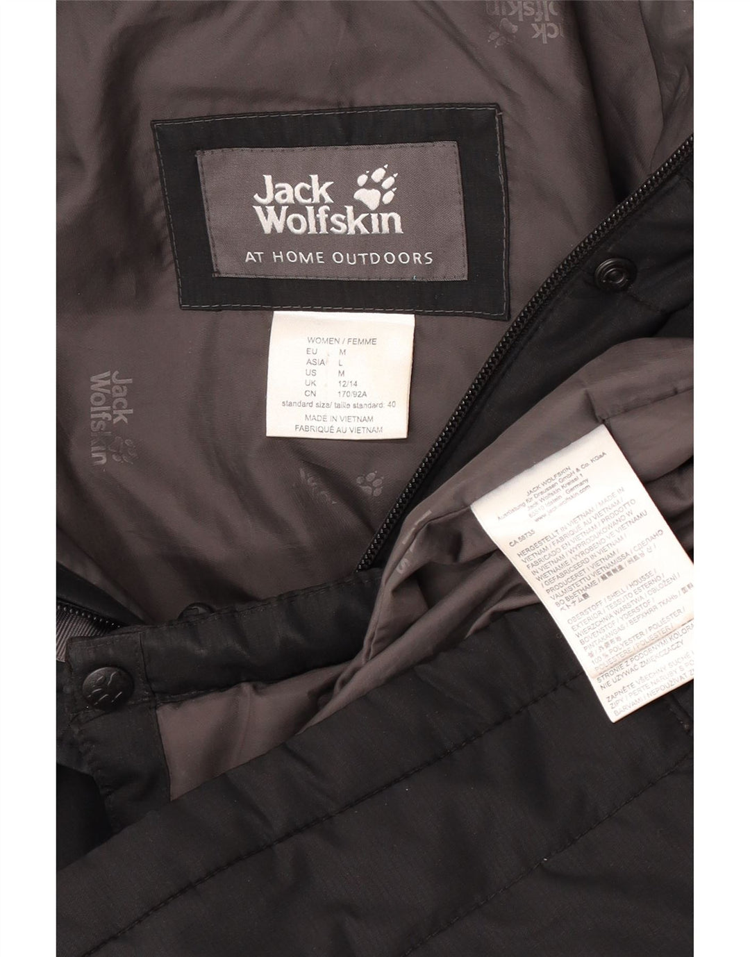 Женское стеганое пальто с капюшоном Jack Wolfskin UK 12/14, средний черный полиэстер