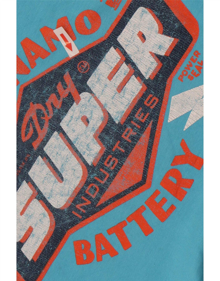 Мужская футболка Superdry Regular с рисунком, верх XL, синяя, хлопок