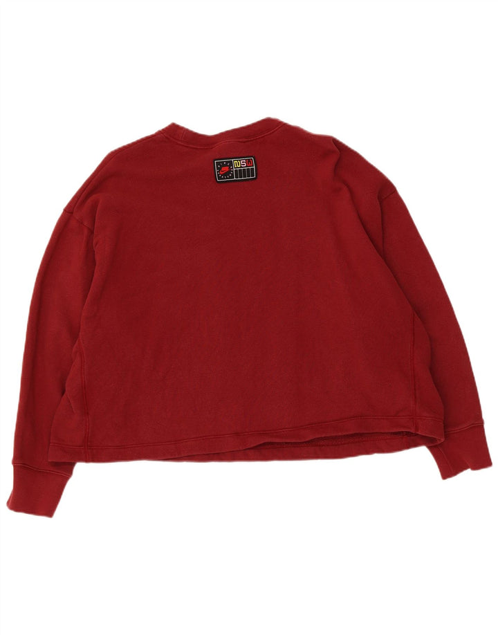 Женский укороченный свитшот с графическим рисунком Nike Oversized UK 14, средний красный