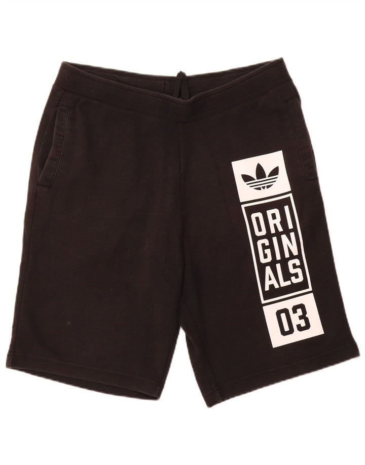 Мужские спортивные шорты ADIDAS с рисунком, средний черный, хлопок