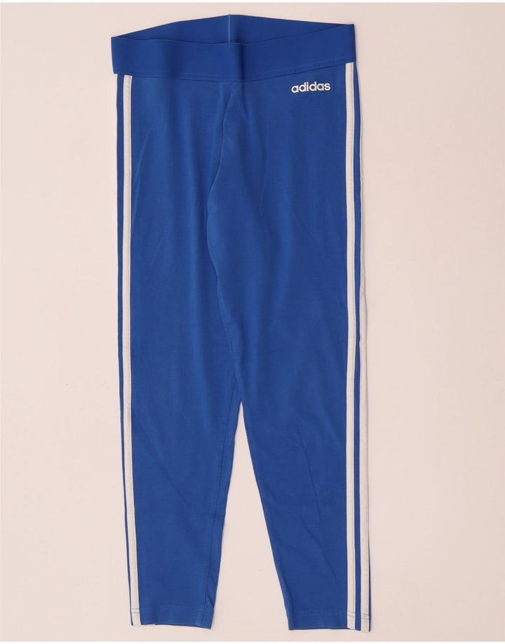 Женские леггинсы Adidas UK 12/14, хлопковые, среднего синего цвета