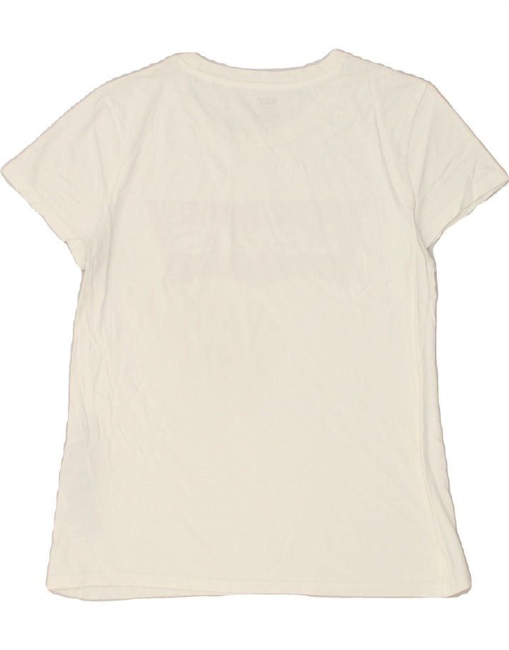 LEVI'S Womens Graphic T-Shirt Top UK 10 Small White Cotton | Vintage Levi's | Thrift | Second-Hand Levi's | Used Clothing | Messina Hembry 
