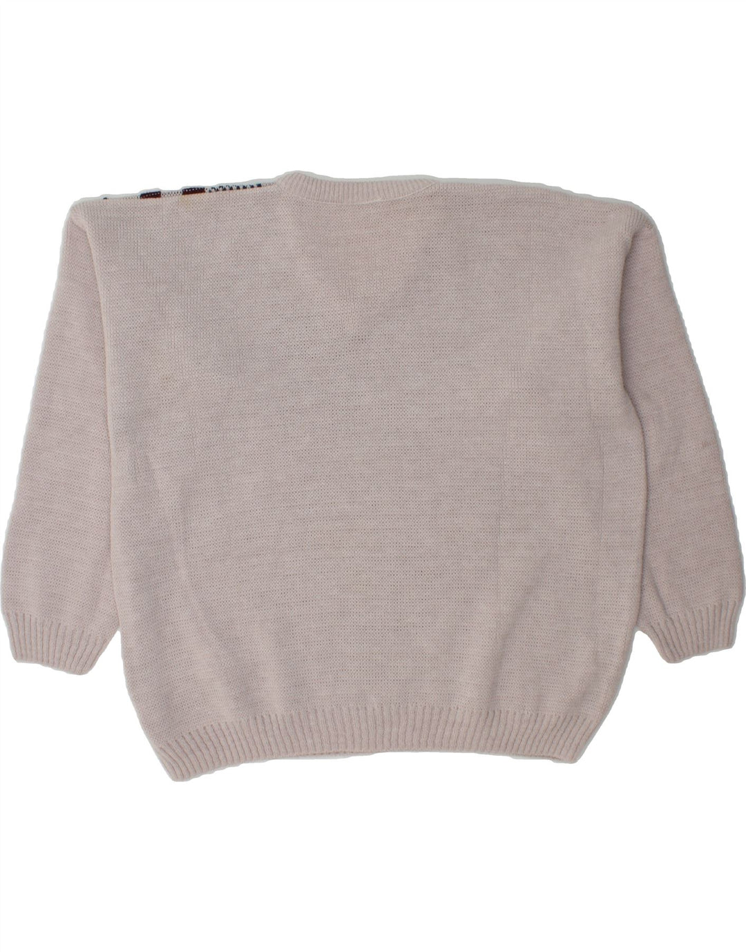 VINTAGE Mens V-Neck Jumper Sweater XL Grey Geometric Vintage Vintage and Second-Hand Vintage from Messina Hembry 