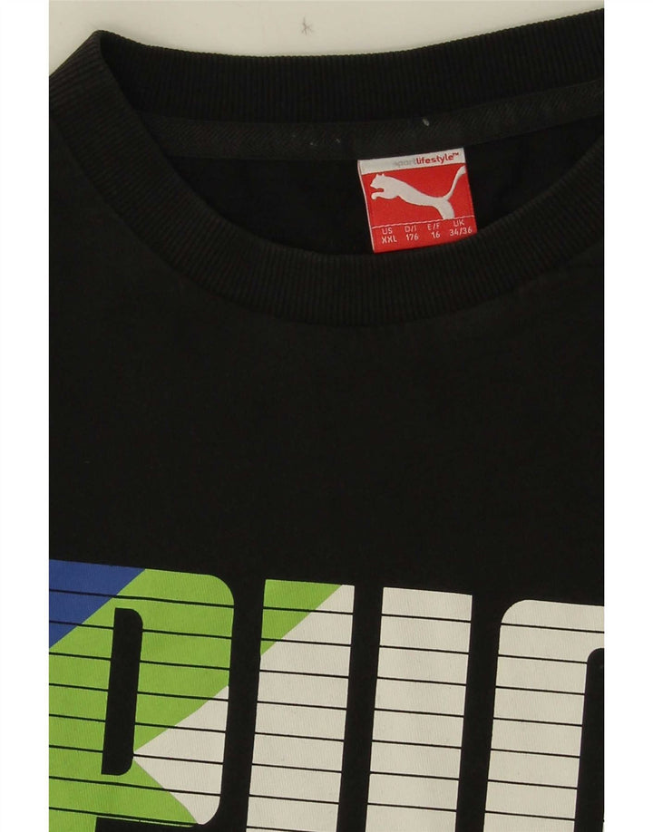 Футболка с рисунком Puma для мальчиков 15-16 лет, черная