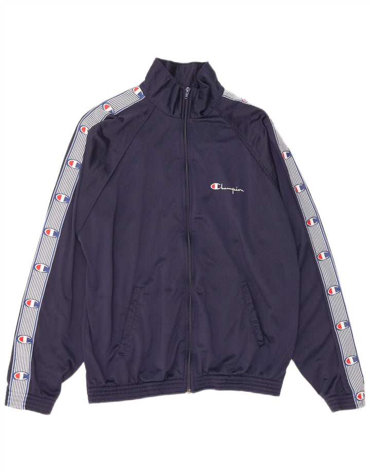 Женский спортивный костюм Champion с графическим рисунком, верхняя куртка UK 18 XL, темно-синий полиэстер