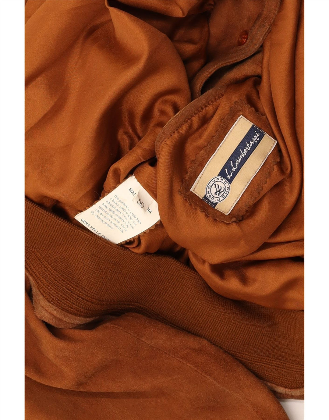 L.LAMBERTAZZI Мужской замшевый бомбер IT 50, большая коричневая кожа