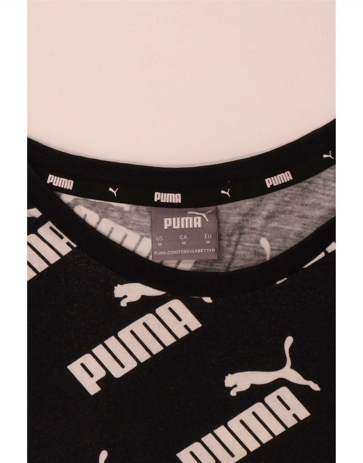 Мужская футболка с рисунком Puma, средний черный хлопок