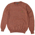 Мужской джемпер с круглым вырезом Lyle & Scott, большой коричневый шерстяной свитер в крапинку