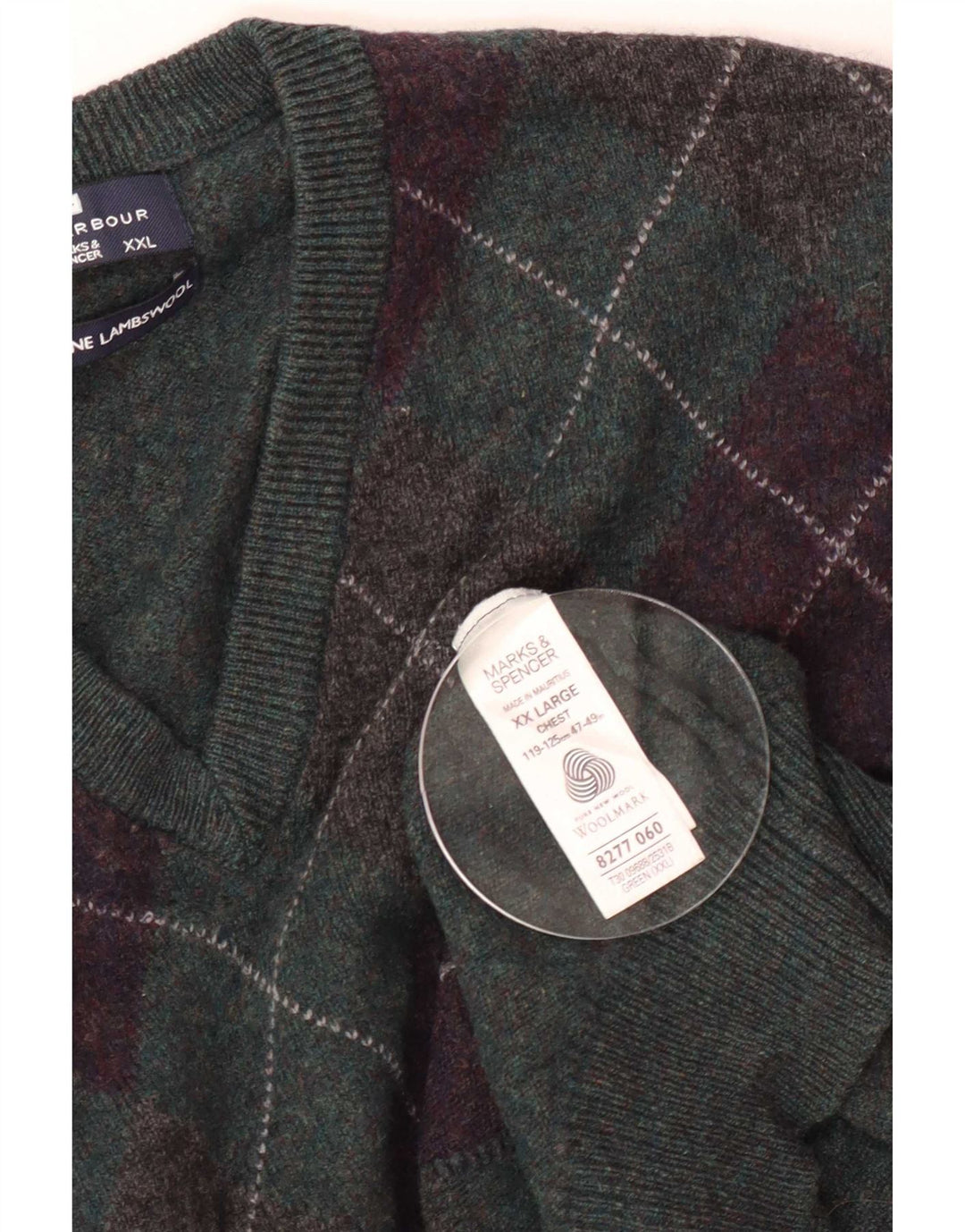Мужской свитер Marks & Spencer Blue Harbour с v-образным вырезом 2XL зеленый