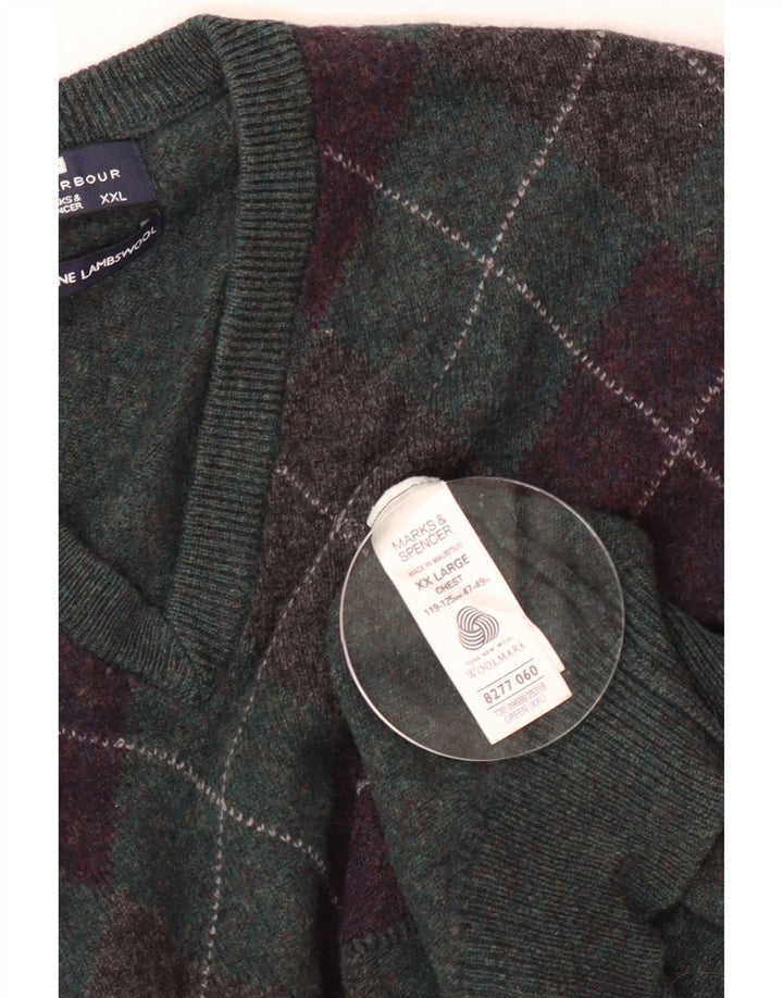Мужской свитер Marks & Spencer Blue Harbour с v-образным вырезом 2XL зеленый