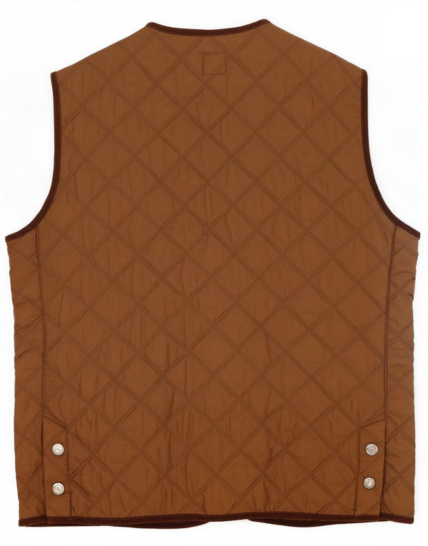Marina Yachting Mens Quilted Gilet UK 40 Large Brown Polyester