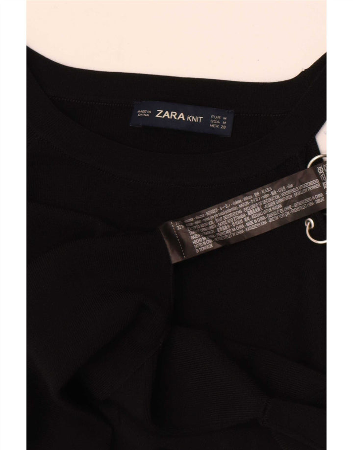 Женский топ на одно плечо Zara UK 12, средний черный, вискоза