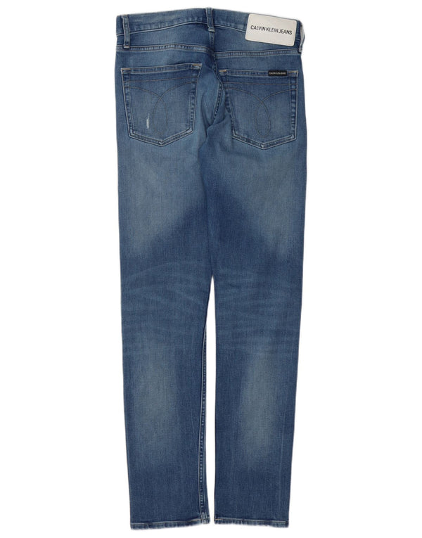 Мужские потертые джинсы скинни Calvin Klein W29 L32, синий хлопок