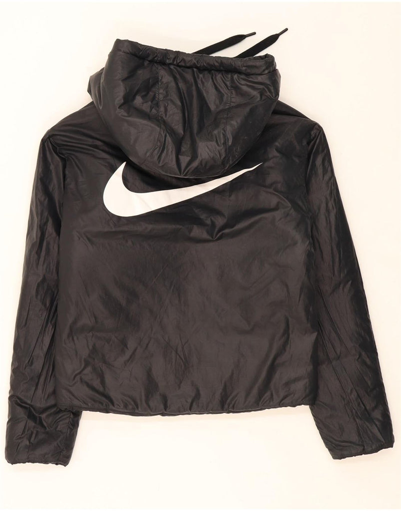 NIKE Womens Hooded Reversible Padded Jacket UK 6 XS Black Polyester Vintage Nike and Second-Hand Nike from Messina Hembry 