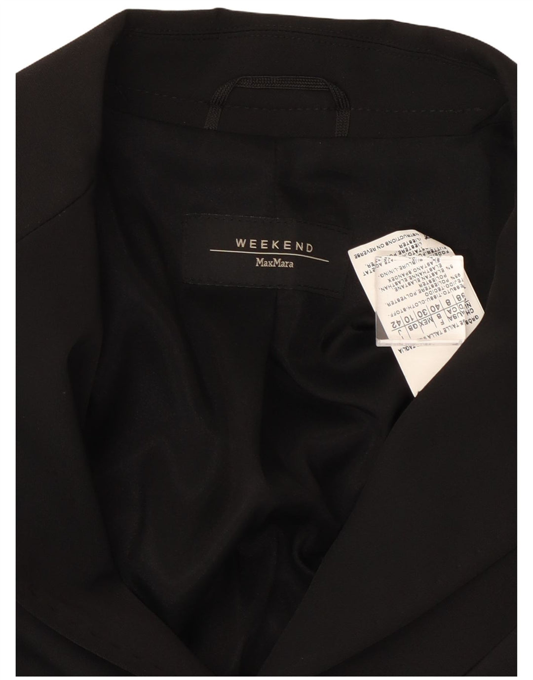 Женский пиджак выходного дня Max Mara с 3 пуговицами, Великобритания 10, маленький черный полиэстер