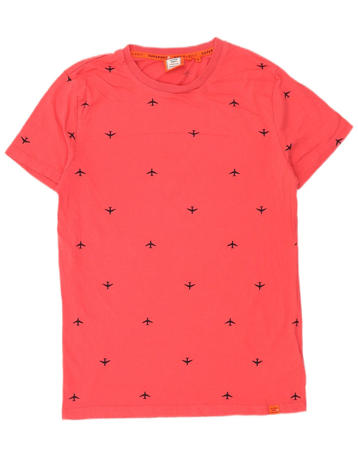 SUPERDRY Мужская футболка с рисунком Топ из хлопка среднего красного цвета