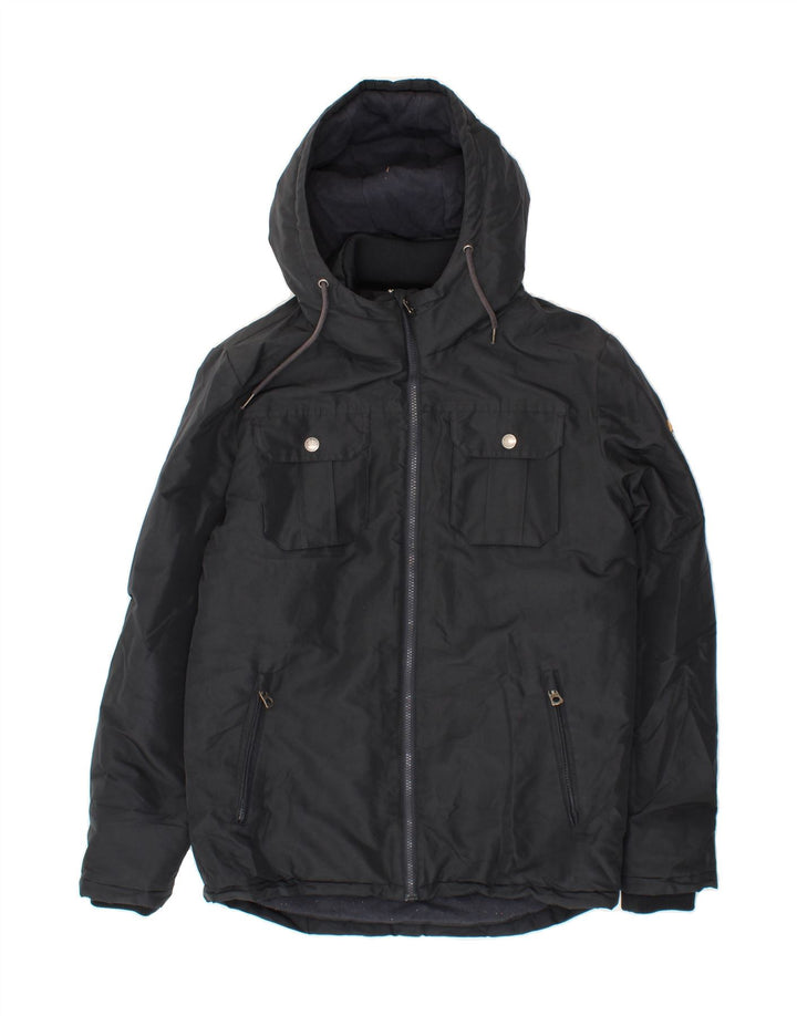 JACK & JONES Mens Hooded Windbreaker Jacket UK 36 Small Navy Blue Vintage Jack & Jones and Second-Hand Jack & Jones from Messina Hembry 