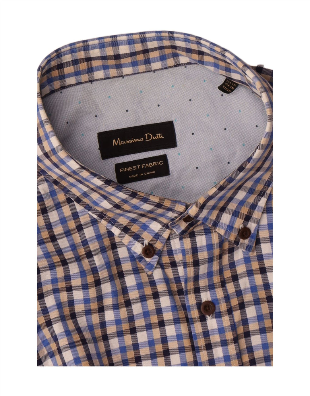 Мужская рубашка Massimo Dutti 2XL синяя в клетку
