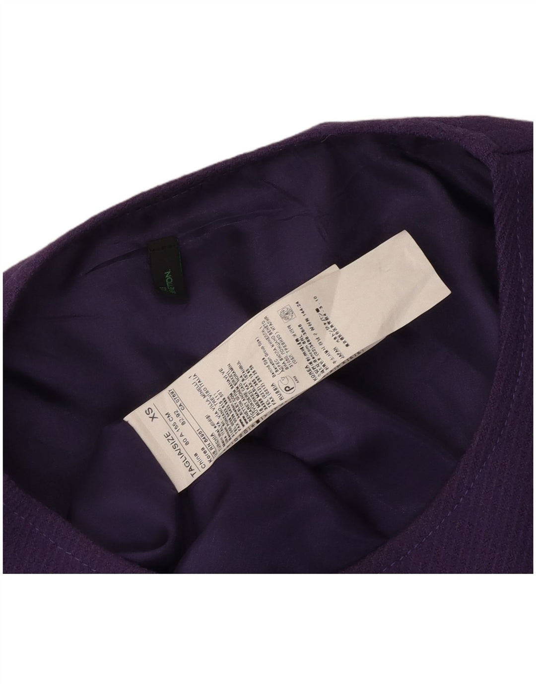 Женское платье-футляр без рукавов BENETTON UK 6 XS из натуральной шерсти фиолетового цвета