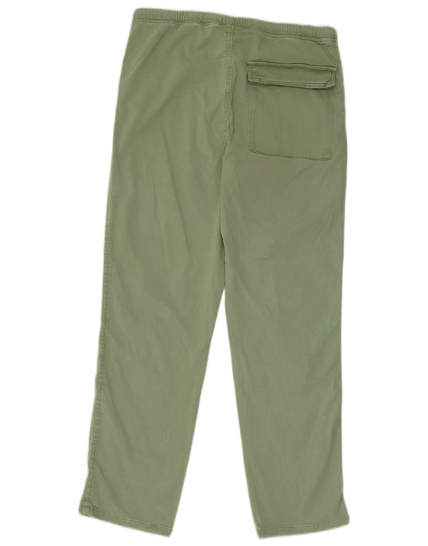 Zara Womens Straight Chino Trousers Small W26 L26 Green Cotton