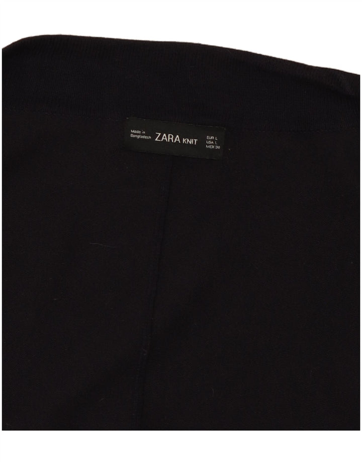 Женский открытый кардиган с рукавами 3/4 Zara UK 16, большой темно-синий цвет