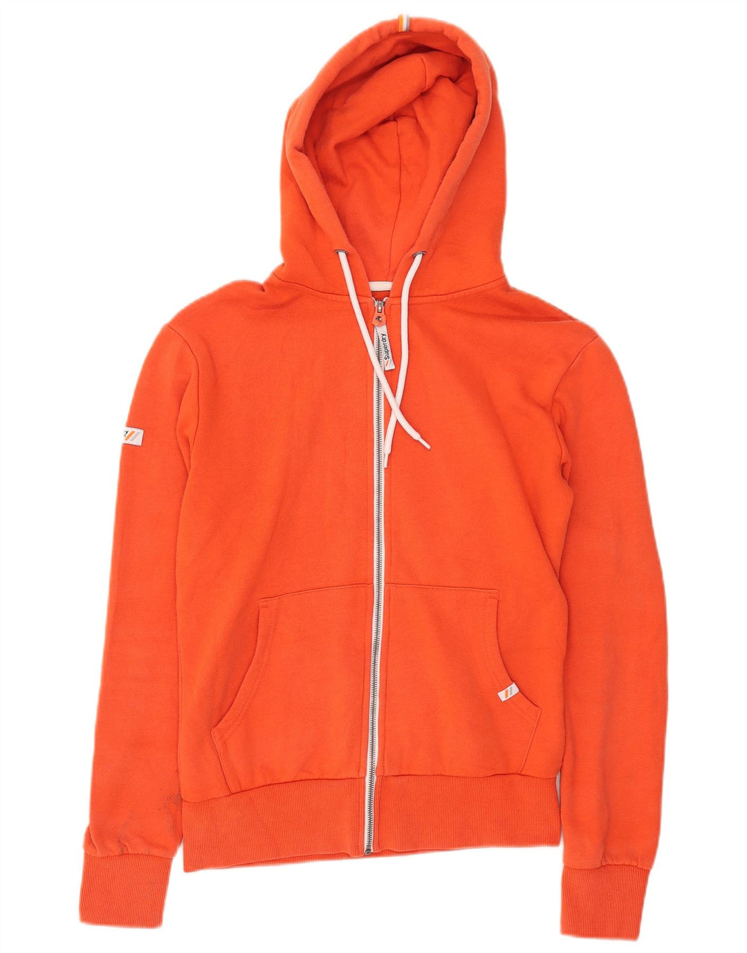 Мужской свитер с капюшоном на молнии Superdry, маленький оранжевый, хлопок