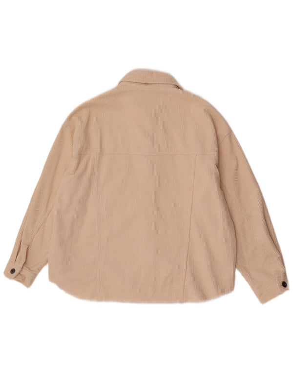 Женская вельветовая куртка оверсайз Zara UK 6 XS бежевого цвета