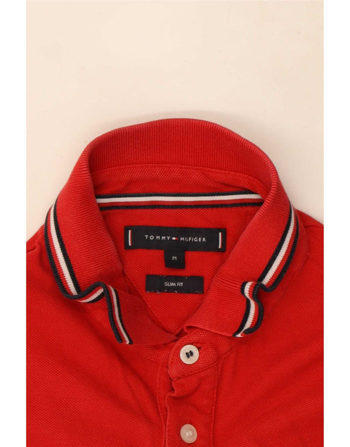 Tommy Hilfiger Мужская рубашка-поло приталенного кроя средний красный