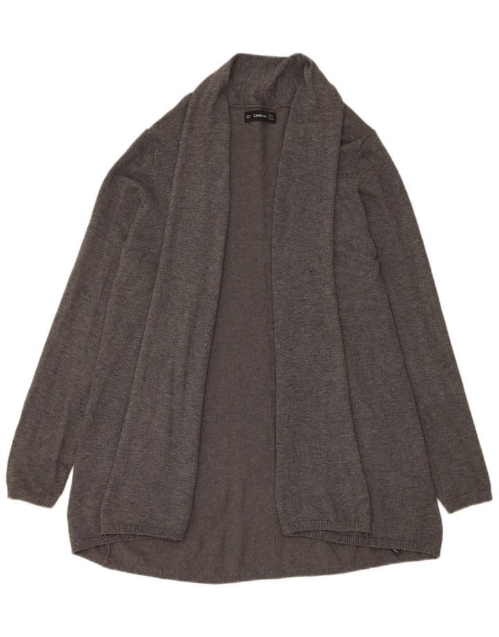 ZARA Womens Open Cardigan Sweater UK 12 Medium Grey Viscose
