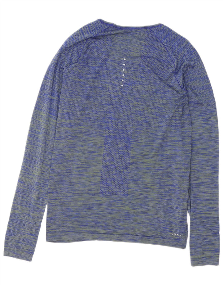 Женские кроссовки Nike Dri Fit Top с длинным рукавом UK 12, средние, синие в полоску