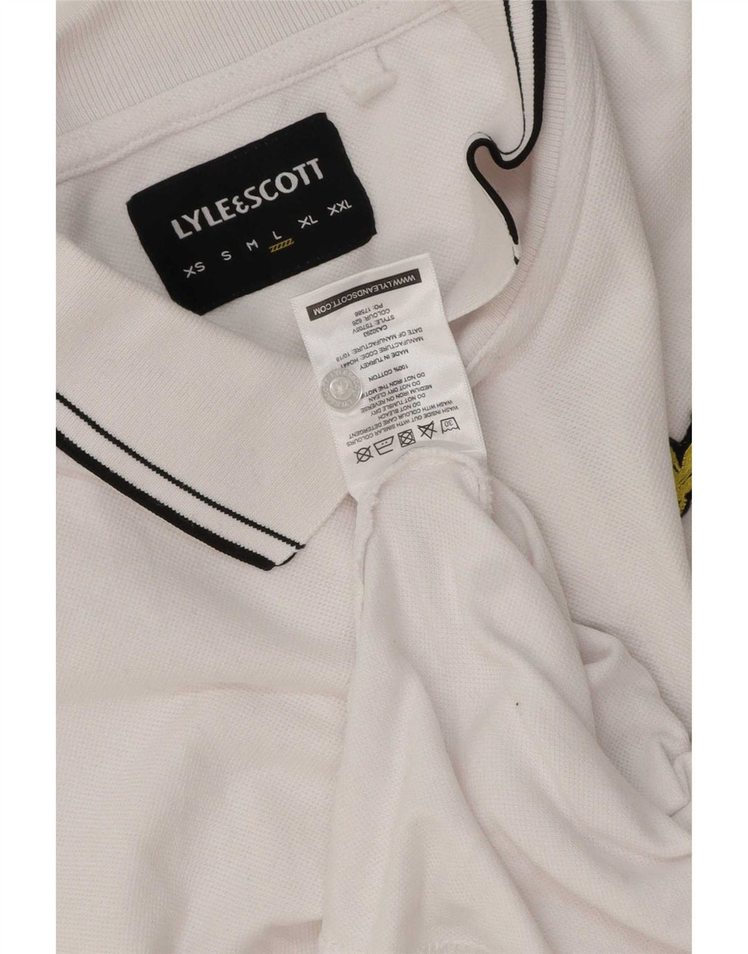 Мужская рубашка поло Lyle & Scott, большой белый хлопок