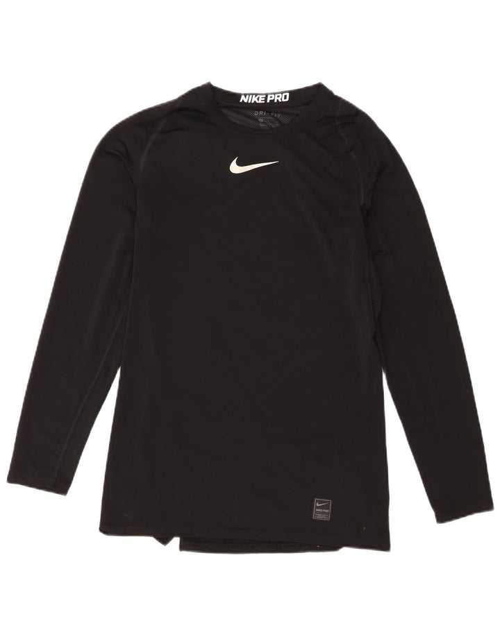 Женский топ с длинным рукавом Nike Dri Fit UK 14, большой черный полиэстер