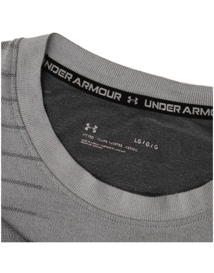 Мужская футболка с рисунком Under Armour, большая серая полоска
