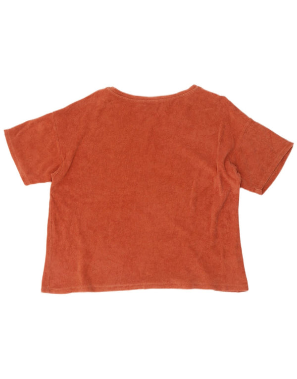 Женская бархатная футболка Zara Top UK 14 Medium Orange