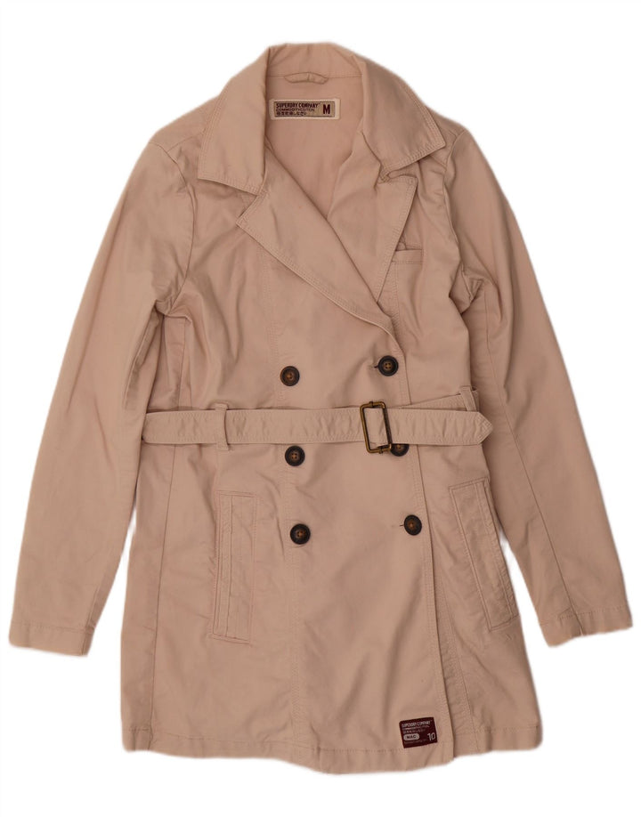 Женский тренч Superdry UK 14, средний бежевый, хлопок