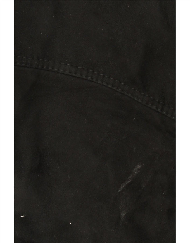 Винтажная мужская короткая дубленка IT 50, большая черная короткая дубленка