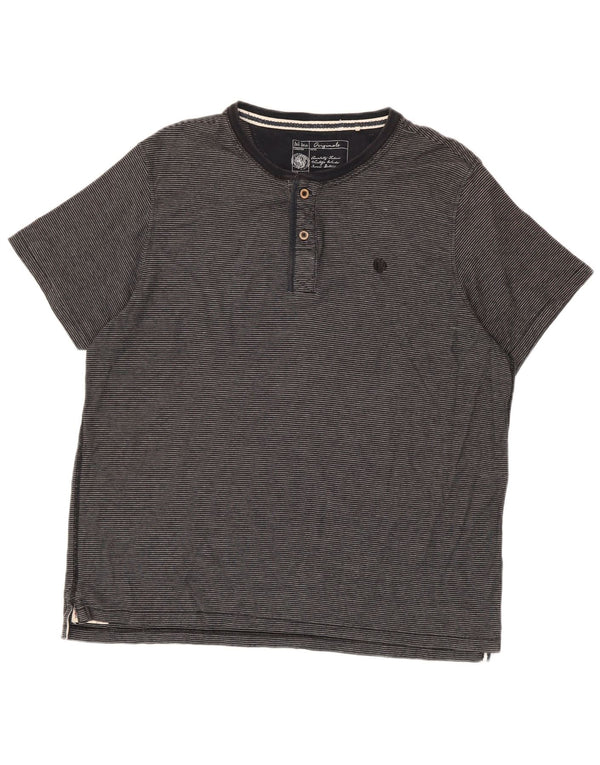 Мужская футболка Fat Face Top 2XL, серый хлопок в тонкую полоску