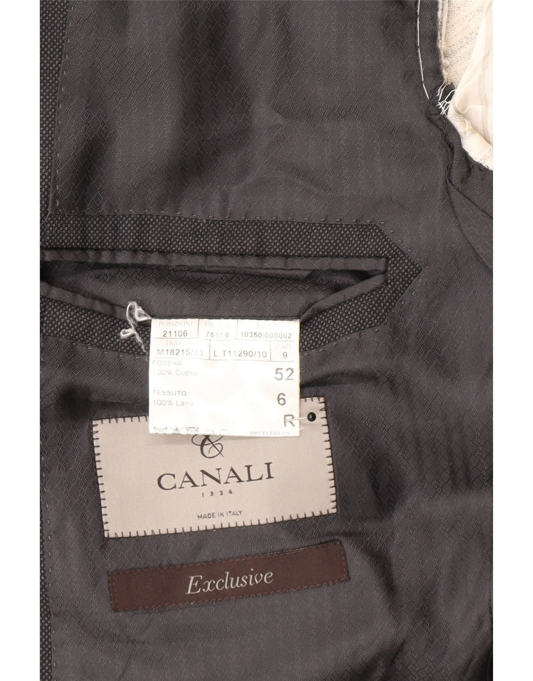 Мужской пиджак Canali на 2 пуговицах IT 52 XL, серая шерсть