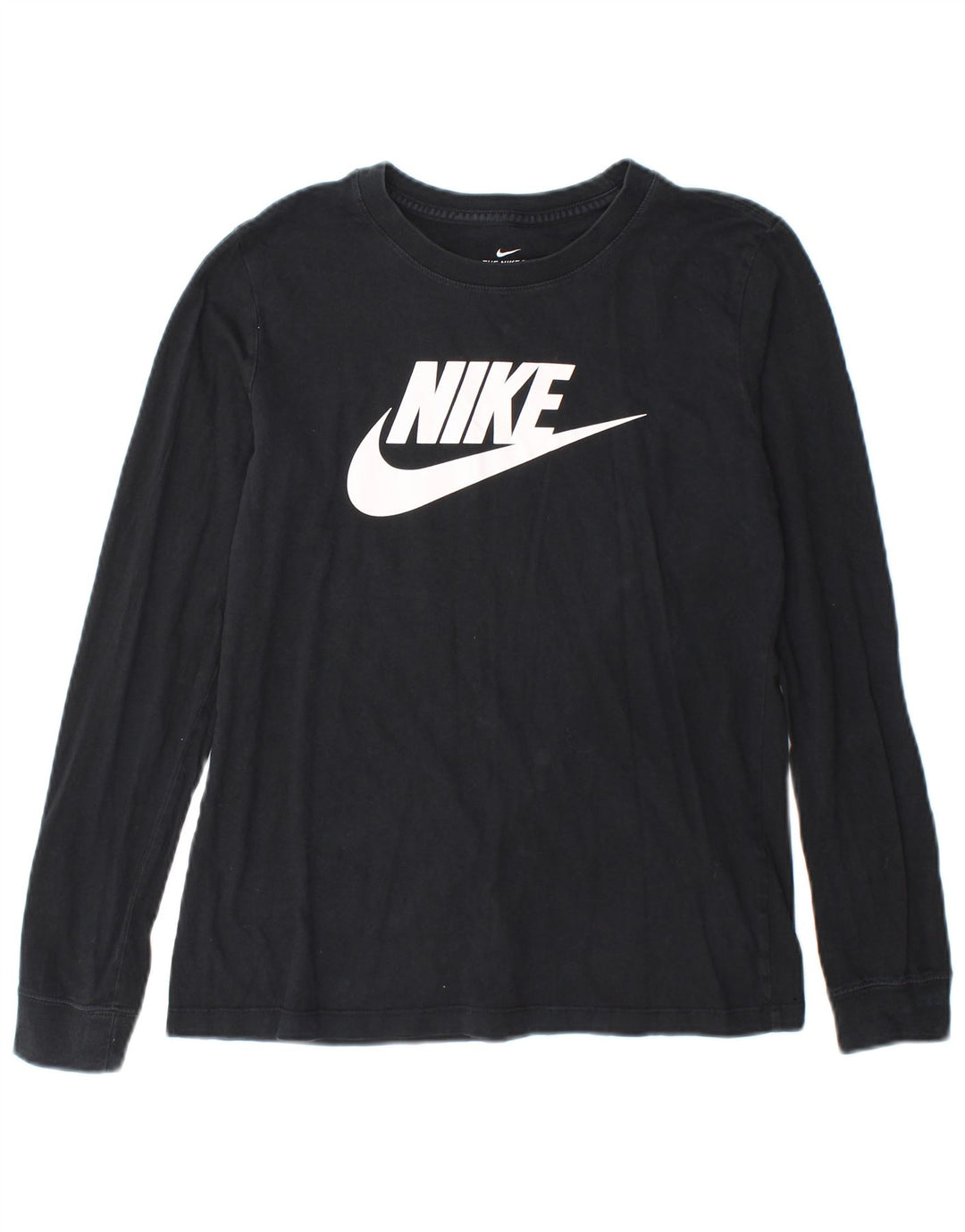 Женский топ с длинным рукавом с графическим рисунком Nike UK 10, маленький черный, хлопок