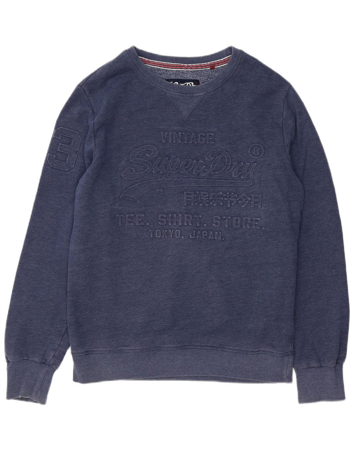 Мужской свитшот с рисунком Superdry XL, синий в крапинку, хлопок