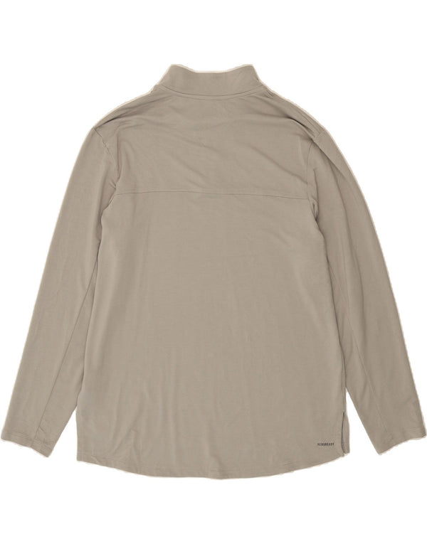 ADIDAS Mens Aeroready Zip Neck Pullover Tracksuit Top XL Grey Rayon