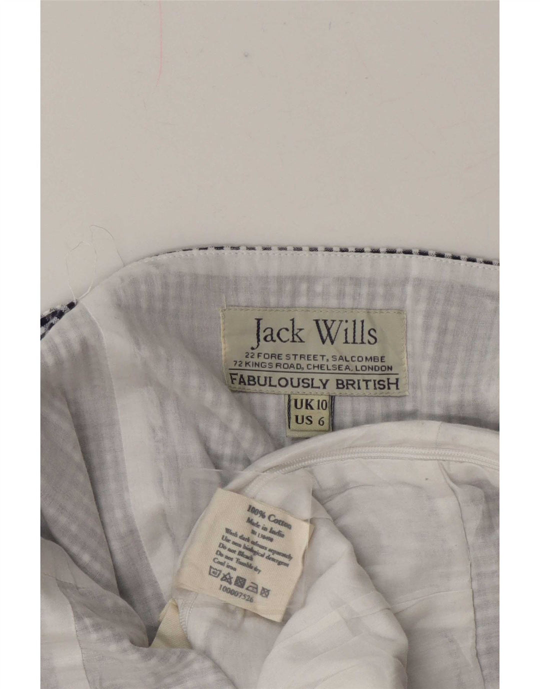 Женский комбинезон без рукавов Jack Wills стандартного размера, Великобритания 10, маленький синий клетчатый хлопок