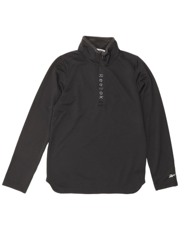 Мужской пуловер на молнии с рисунком REEBOK, спортивный костюм, маленький черный полиэстер