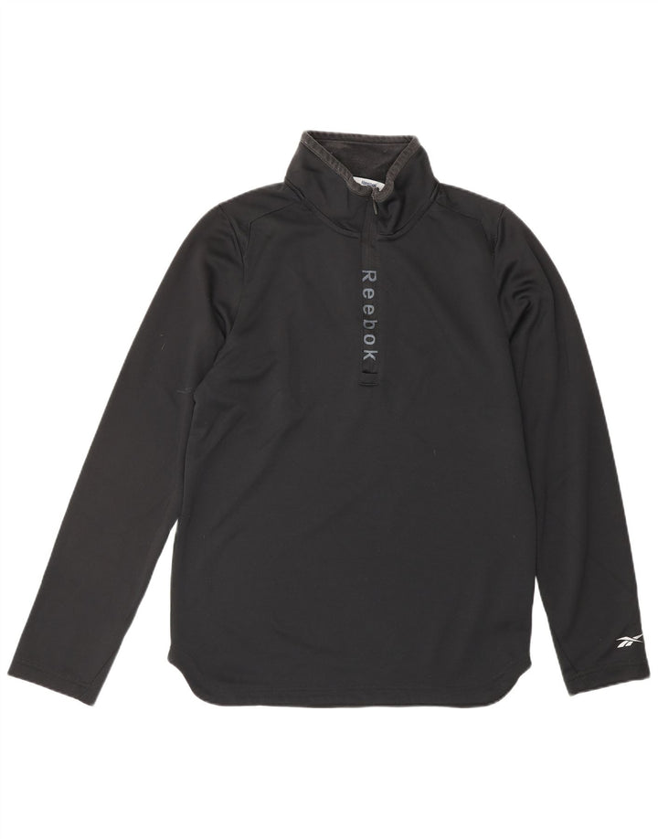 Мужской пуловер на молнии с рисунком REEBOK, спортивный костюм, маленький черный полиэстер